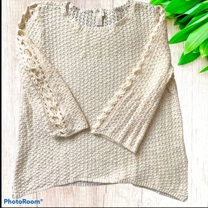 Chico's Crochet Open Knit Sweater